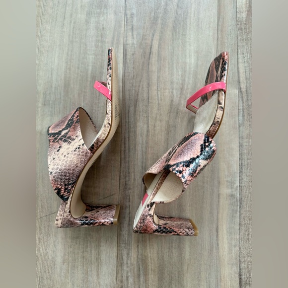 Louise et Cie Snake Skin Heels – Size 8.5 | Stylish Summer Shoes, Tan Pink - Picture 3 of 4